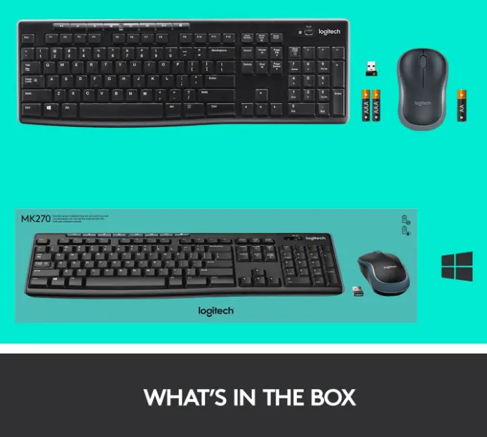 Conjunto combinado de teclado y ratón inalámbricos Logitech MK270 - Imagen 3