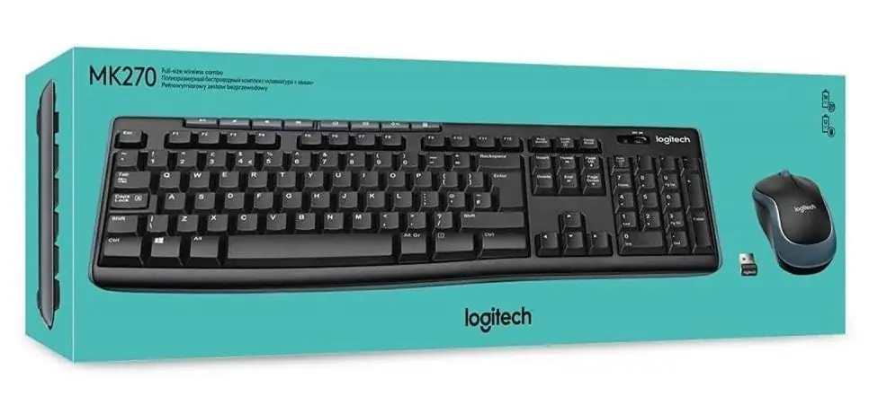 Conjunto combinado de teclado y ratón inalámbricos Logitech MK270
